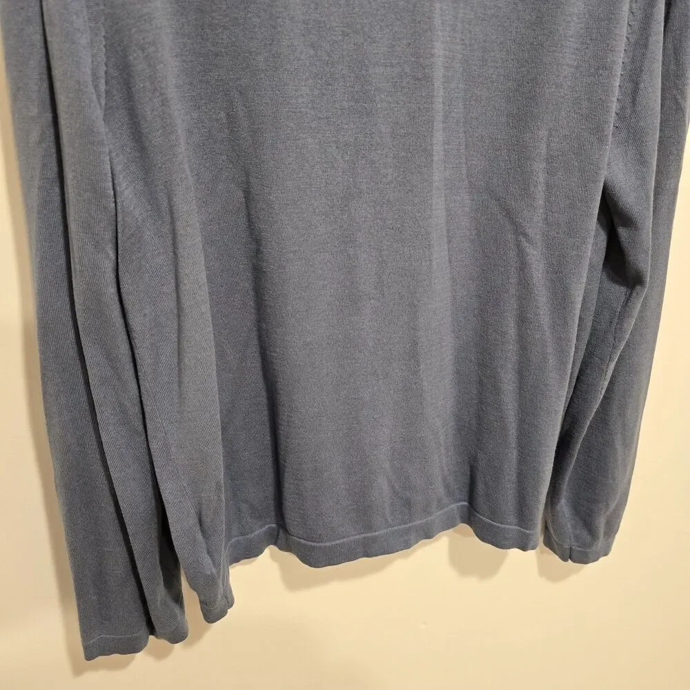 BANANA REPUBLIC Luxury Blend Silk Cashmere V-Neck Sweater Sz XL Mens Blue Light